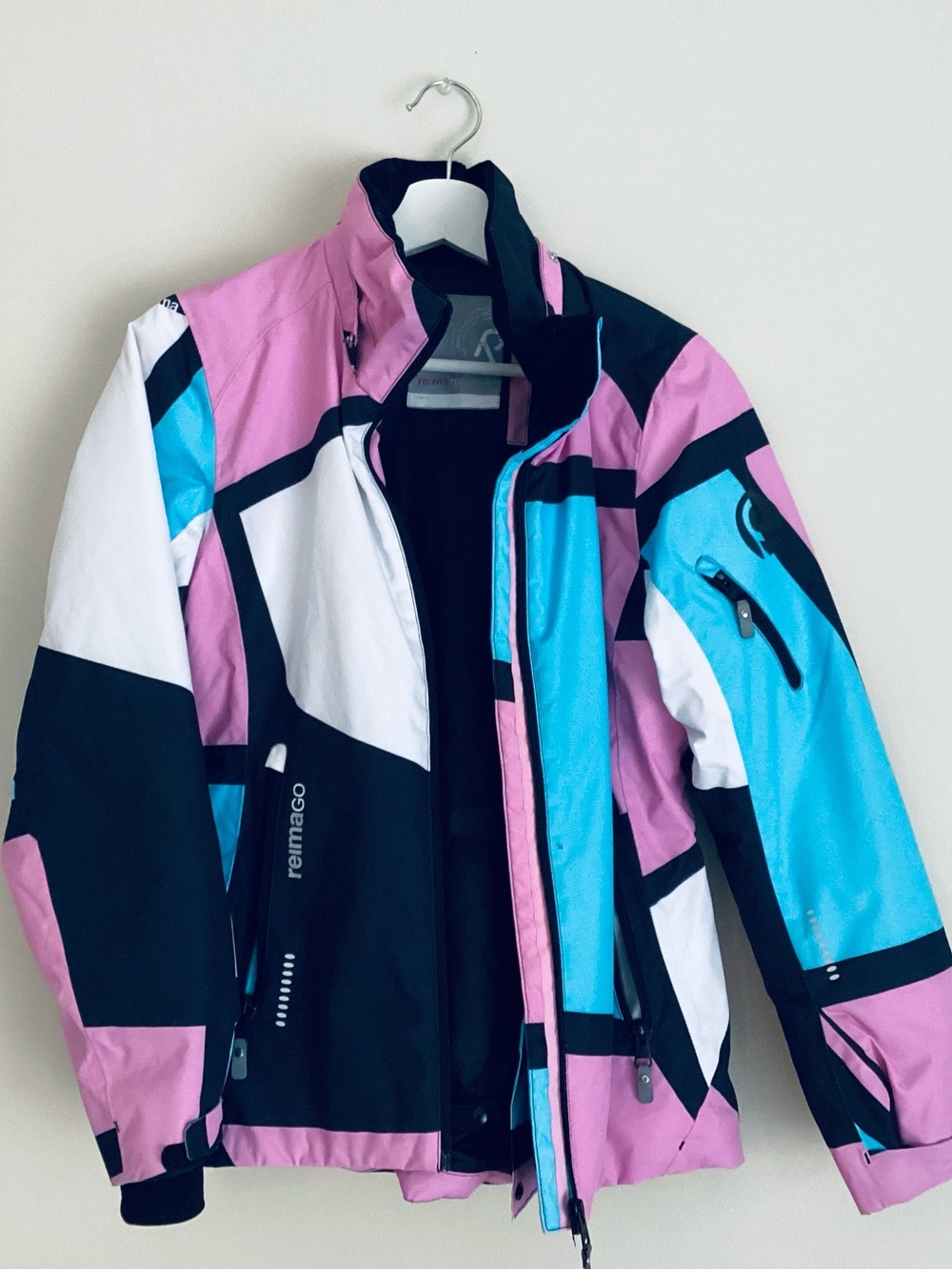 Reima Colorblock Utility Jacket - Pink, Blue & White